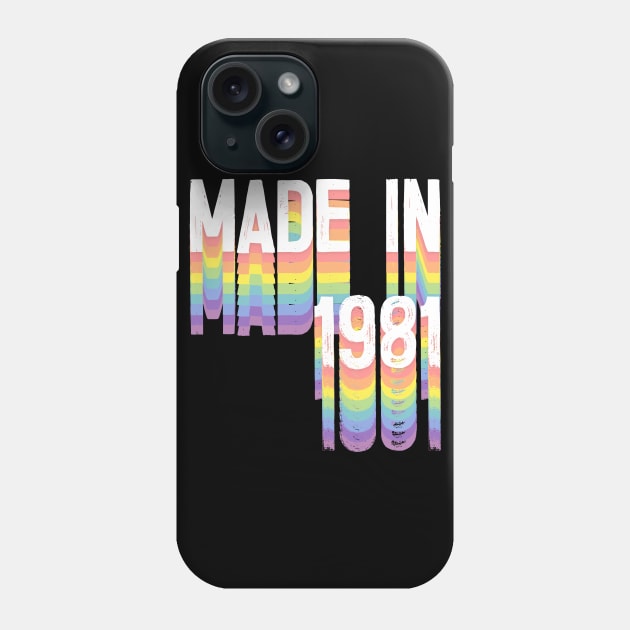 MADE IN 1981 / Birthday Typography Gift Design Phone Case by DankFutura