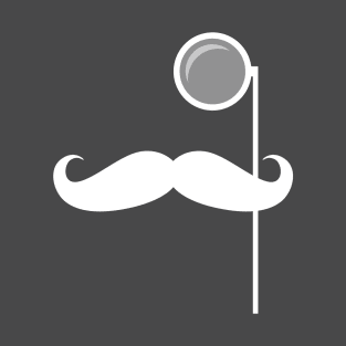 Monocle and Mustache Dapper Gentleman (White) T-Shirt