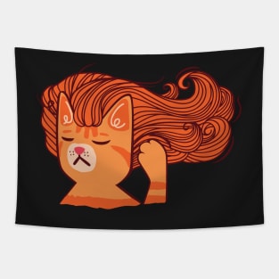 Ginger Cat with  Long Hair Tapestry