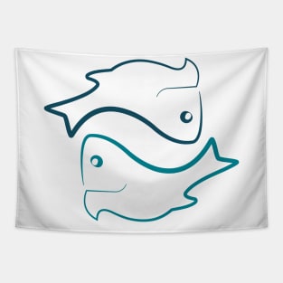 Pisces fish animals cute Tapestry