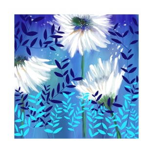 Blue Tranquility Flower Meadow T-Shirt