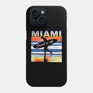 Miami Surf's Up Surfer Sunset Phone Case