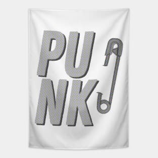 Punk - Safety Pin Typography Design Tapestry