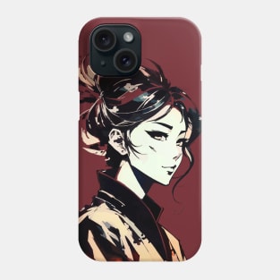 Black hair girl Phone Case