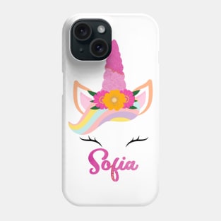 Name sofia unicorn Phone Case