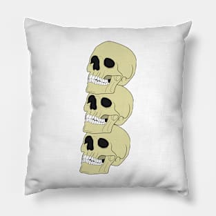 Stacked Skulls - Graphic Tee Pillow