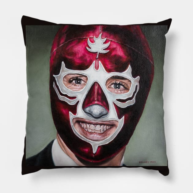 Justin: Wrestling Mask Portrait Pillow by Hello1964