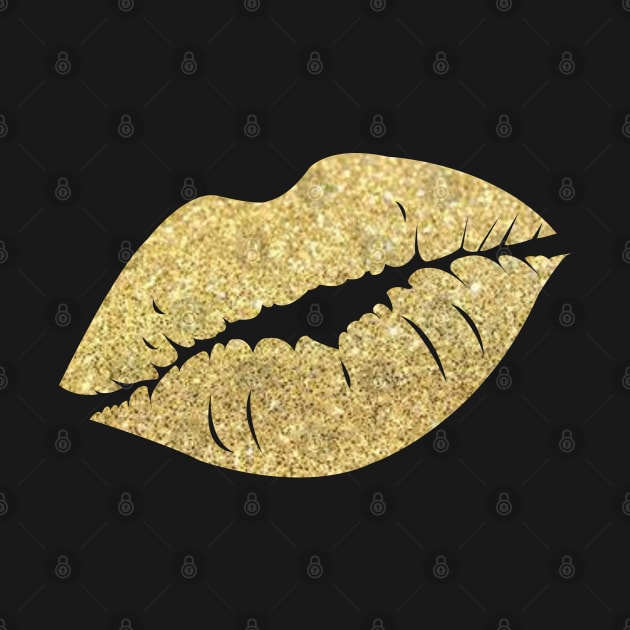 Gold Faux Glitter Lips by Felicity-K