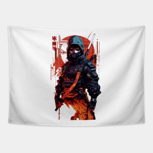 NINJA DESIGN, CYBORG NINJA, TECHWEAR,  ANIME, ANIME T-SHIRT Tapestry