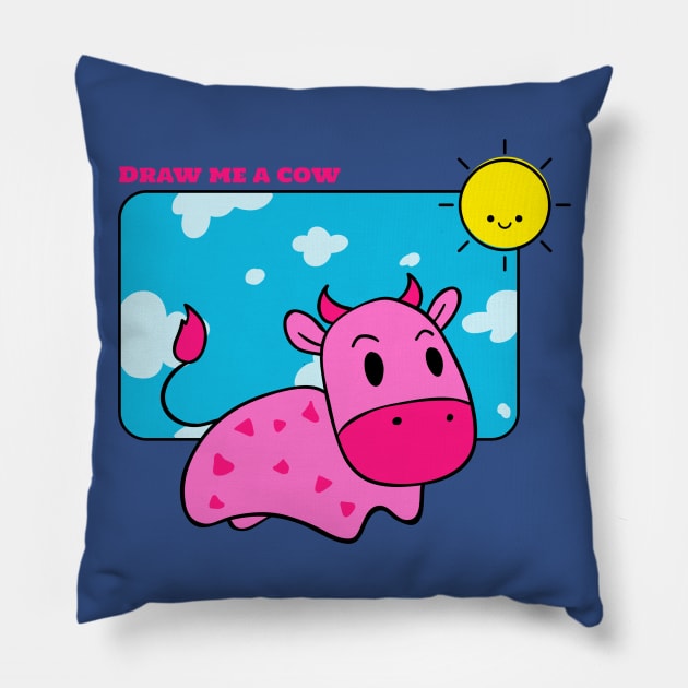 Draw me a cow Pillow by Kataclysma