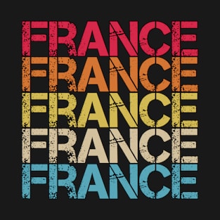 France Retro Vintage Distressed Country Souvenir Gift T-Shirt