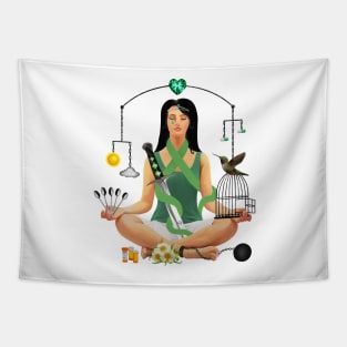 The Chronic Illness Warrior (Green Version) Tapestry
