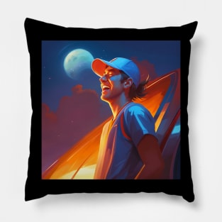 Baseball player illustration Pillow