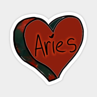 Aries Bloodstone Love Heart Magnet