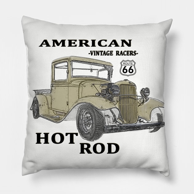 hotrod - vintage racers - 02 Pillow by hottehue