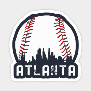 Vintage Atlanta Georgia Downtown Skyline Baseball Magnet