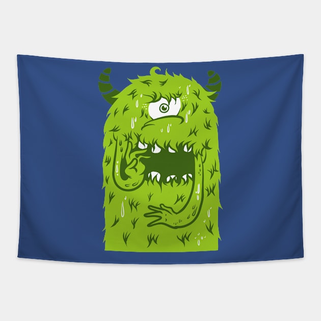 green monster one eye Tapestry by Mako Design 