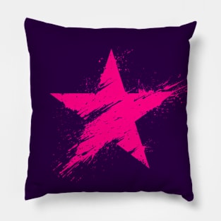 Paint Splatter Star - Hot Pink Pillow