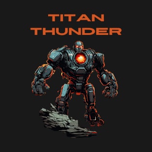 Futuristic Battle Robots Names of Power Armor Titan Thunder T-Shirt