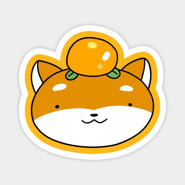 Orange Fruit Shiba Face Magnet by saradaboru