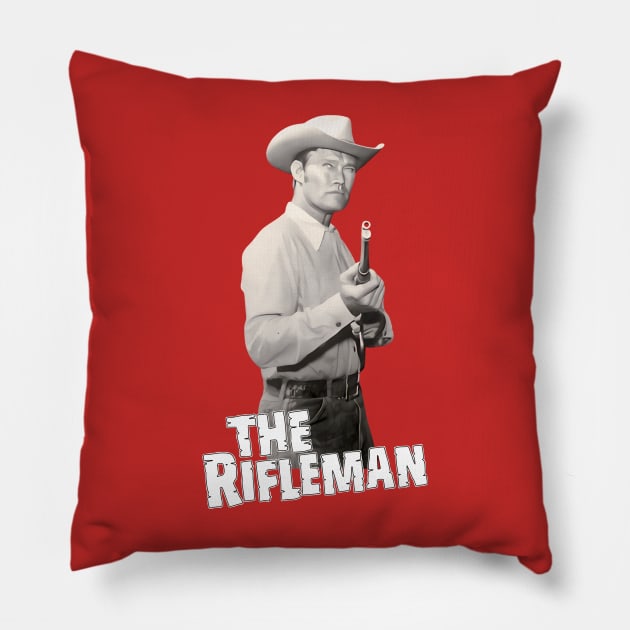 The Rifleman - Chuck Connors - 50s Tv Western Pillow by wildzerouk