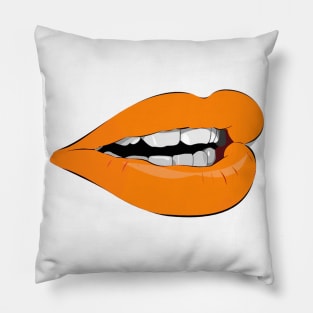 orange lips Pillow