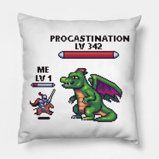 Pixelated Productivity: Conquer Procrastination in Style Pillow