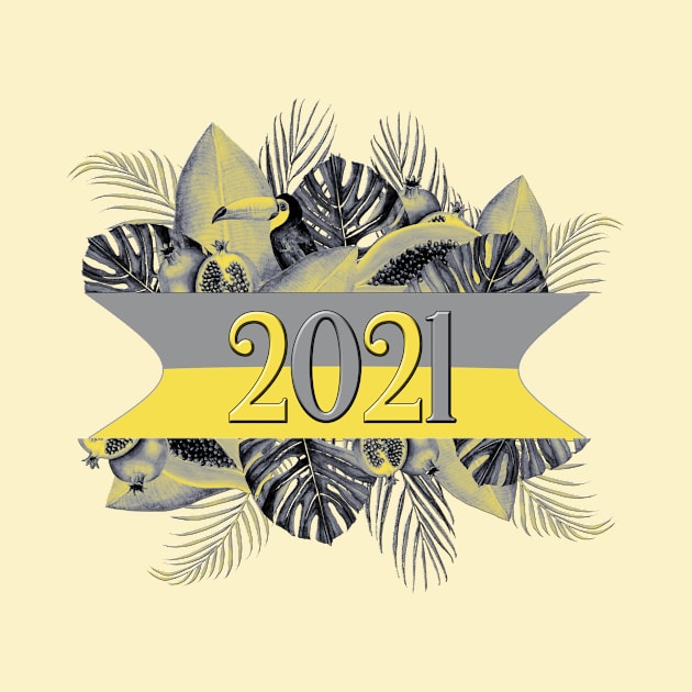 COLOR OF THE YEAR 2021 ILLUMINATING YELLOW AND ULTIMATE GRAY TROPICAL DESIGN by BEAUTIFUL WORDSMITH