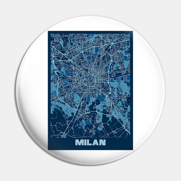 Milan - Italy Peace City Map Pin by tienstencil