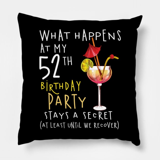 52Th Birthday - What Happens 52Th Birthday Pillow by jrgenbode