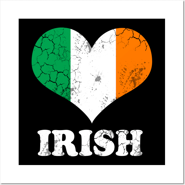 St. Patricks Day, US and Irish Flags' Art Print