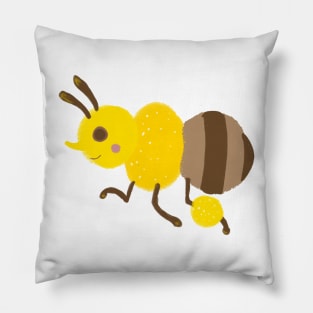 Cute Honey Bee Illustration Pillow