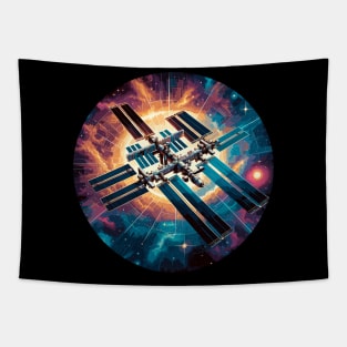 Spectacular Space Station - Cosmic Voyage Tapestry