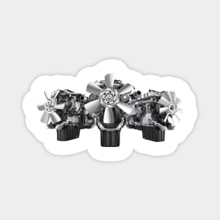 V8 Engine Trio Print Magnet