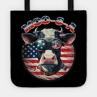 Patriotic USA Cow- Celebrate Animals and America Tote