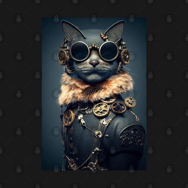 Steampunk cat by ai1art