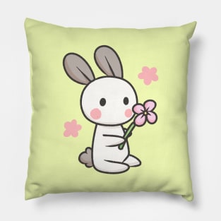 Bunny Doodle flower Pillow