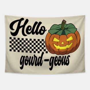 Pumpkin Halloween Hello Gourd-geous Retro Tapestry