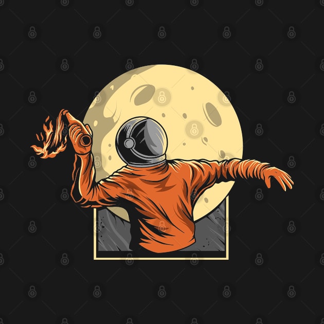 astronaut throw molotov design by tombkick