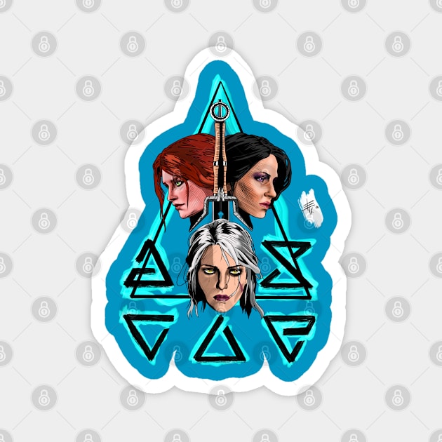 Geralt’s Girls Magnet by Wayofthepencil