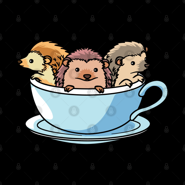 Cute hedgehogs in a cup by theanimaldude