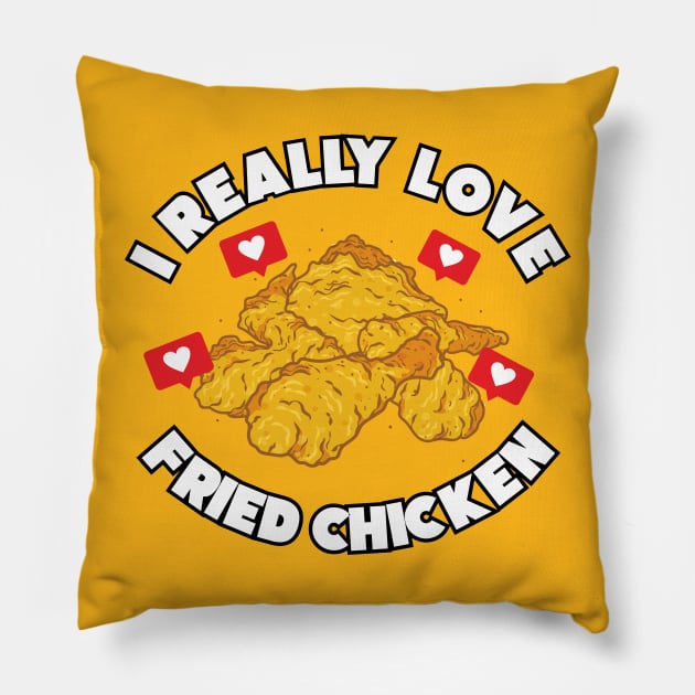 Love Fried Chicken Pillow by Arief Uchiha