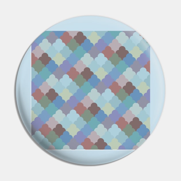 Patchwork Mosaic Scales Pastels Geometric Pattern Pin by oknoki