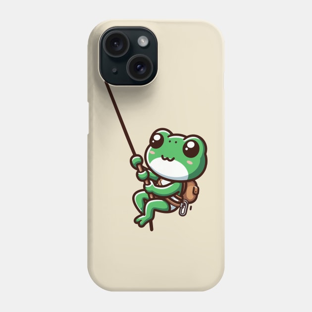 Cute Green frog Abseiling Phone Case by fikriamrullah