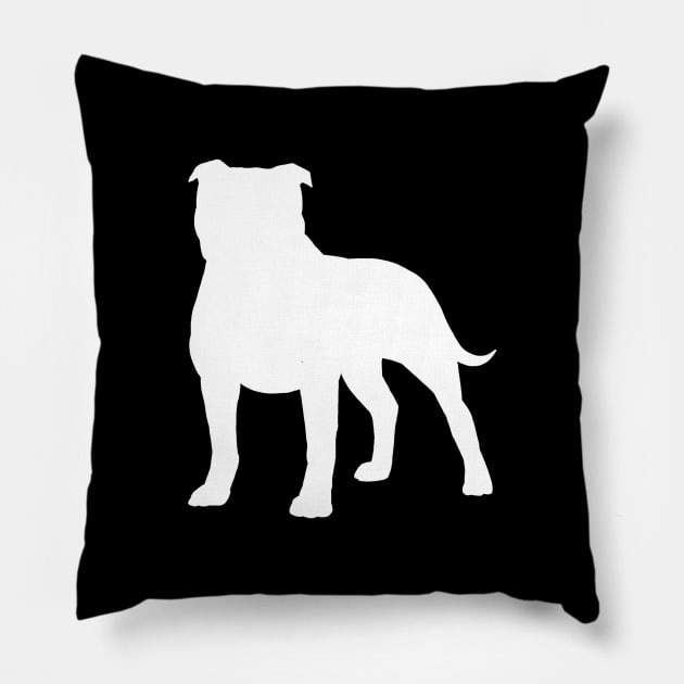 Staffordshire Bull Terrier Silhouette Pillow by Coffee Squirrel