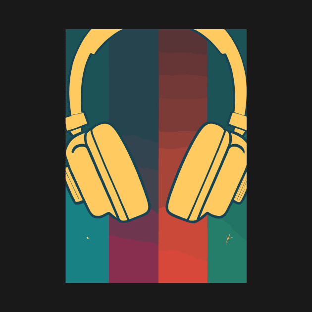 Retro Music DJ Headphones by maxcode
