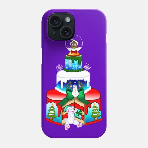 Festive Christmas Cake Phone Case by Art by Deborah Camp