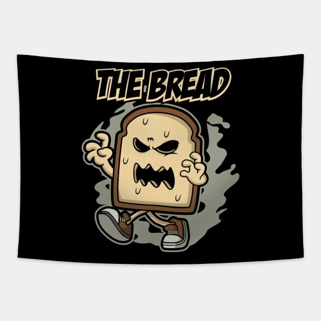 BREAD ZOMBIE CARTOON Tapestry by beanbeardy