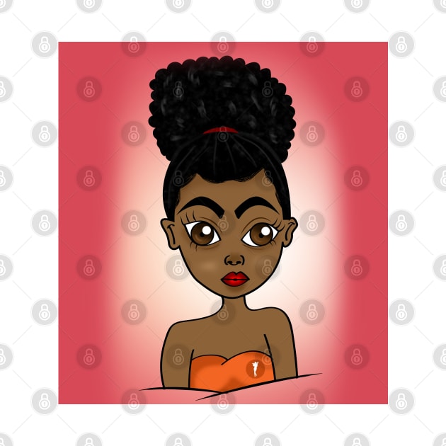 Cute black girl digital art by Spinkly Creations 