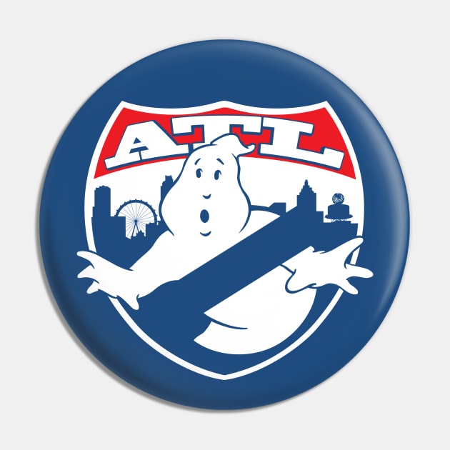 ATL Ghostbusters Stylized, Dark Transparent + Red Pin by ATLGhostbusters